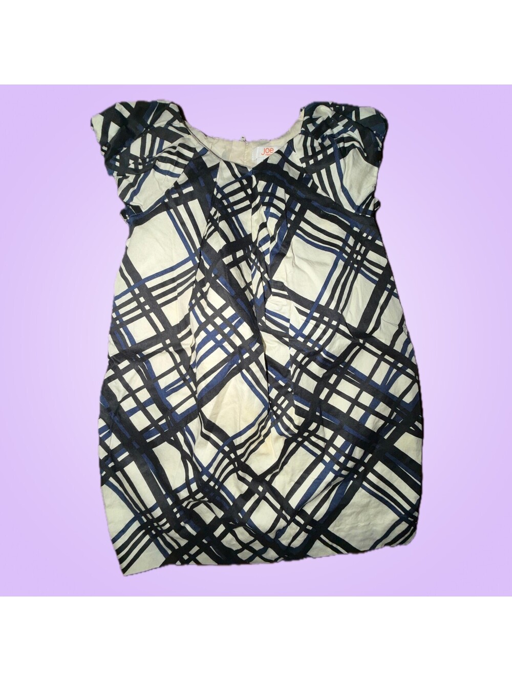 Joe Fresh Toddler Girls Size 3 Navy Black and Cream Plaid Dress